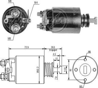 Messmer ZM583 - Solenoid Switch, starter autospares.lv