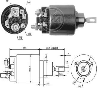 Messmer ZM571 - Solenoid Switch, starter autospares.lv