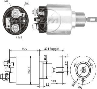 Messmer ZM578 - Solenoid Switch, starter autospares.lv