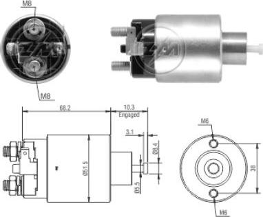 Messmer ZM6995 - Solenoid Switch, starter autospares.lv