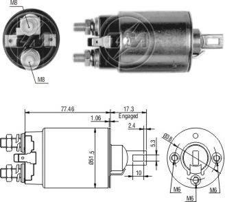 Messmer ZM690 - Solenoid Switch, starter autospares.lv