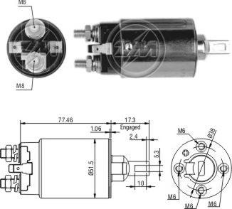 Messmer ZM692 - Solenoid Switch, starter autospares.lv