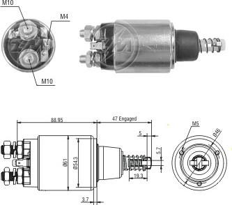 Messmer ZM6640 - Solenoid Switch, starter autospares.lv