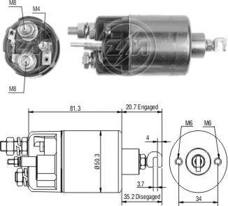 Messmer ZM664 - Solenoid Switch, starter autospares.lv