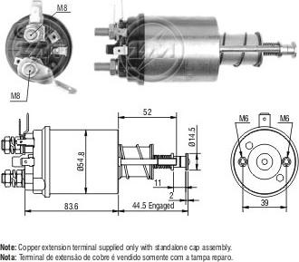 Messmer ZM612 - Solenoid Switch, starter autospares.lv