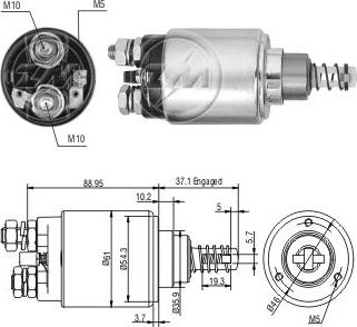 Messmer ZM632 - Solenoid Switch, starter autospares.lv