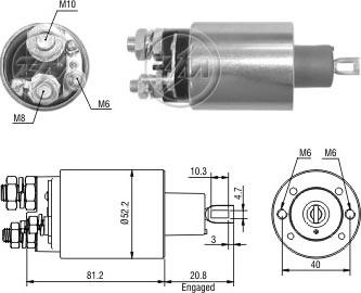 Messmer ZM1484 - Solenoid Switch, starter autospares.lv