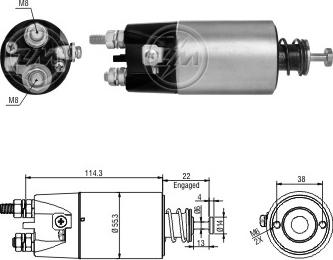 Messmer ZM1897 - Solenoid Switch, starter autospares.lv