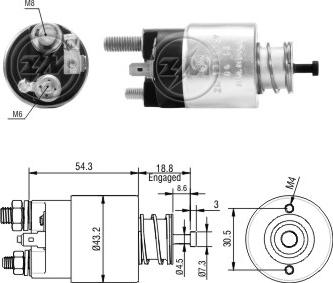 Messmer ZM1391 - Solenoid Switch, starter autospares.lv