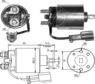 Messmer ZM1719 - Solenoid Switch, starter autospares.lv