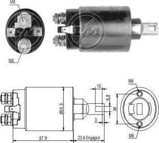 Messmer ZM893 - Solenoid Switch, starter autospares.lv