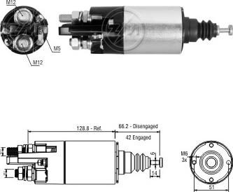 Messmer ZM842 - Solenoid Switch, starter autospares.lv