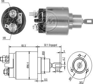 Messmer ZM873 - Solenoid Switch, starter autospares.lv