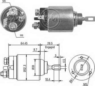 Messmer ZM374 - Solenoid Switch, starter autospares.lv