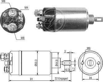 Messmer ZM2629 - Solenoid Switch, starter autospares.lv