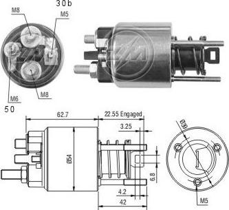 Messmer ZM2395 - Solenoid Switch, starter autospares.lv