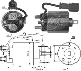 Messmer ZM2719 - Solenoid Switch, starter autospares.lv