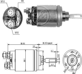 Messmer ZM741 - Solenoid Switch, starter autospares.lv