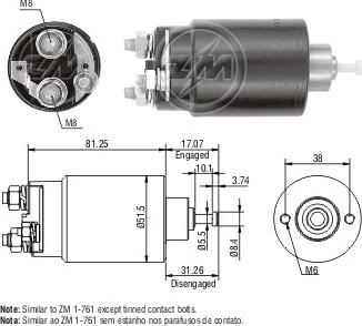 Messmer ZM761 - Solenoid Switch, starter autospares.lv