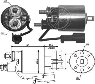 Messmer ZM718 - Solenoid Switch, starter autospares.lv