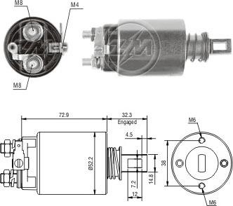 Messmer ZM783 - Solenoid Switch, starter autospares.lv