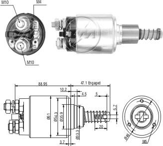 Messmer ZM736 - Solenoid Switch, starter autospares.lv