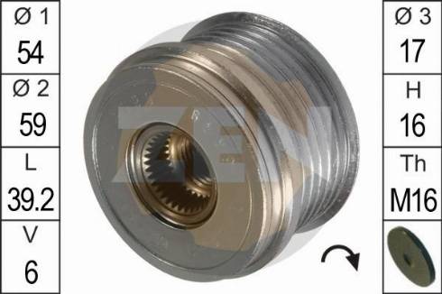 Messmer ZN5449 - Pulley, alternator, freewheel clutch autospares.lv