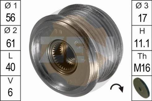 Messmer ZN5448 - Pulley, alternator, freewheel clutch autospares.lv