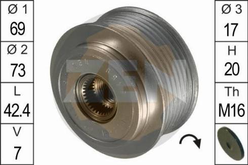 Messmer ZN5459 - Pulley, alternator, freewheel clutch autospares.lv