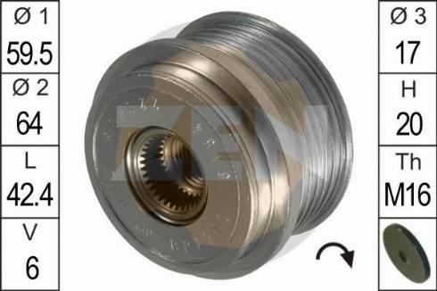 Messmer ZN5454 - Pulley, alternator, freewheel clutch autospares.lv