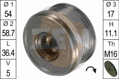 Messmer ZN5455 - Pulley, alternator, freewheel clutch autospares.lv