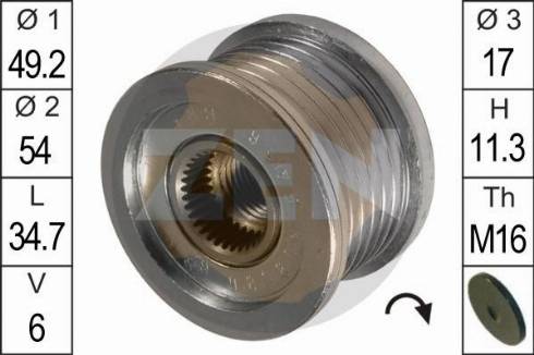 Messmer ZN5456 - Pulley, alternator, freewheel clutch autospares.lv