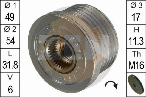 Messmer ZN5458 - Pulley, alternator, freewheel clutch autospares.lv