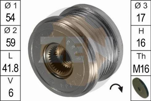 Messmer ZN5453 - Pulley, alternator, freewheel clutch autospares.lv