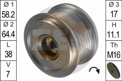 Messmer ZN5452 - Pulley, alternator, freewheel clutch autospares.lv