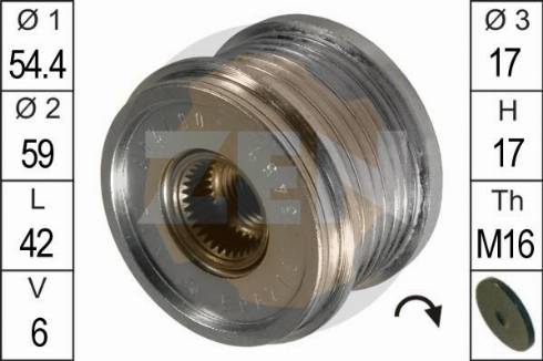 Messmer ZN5457 - Pulley, alternator, freewheel clutch autospares.lv