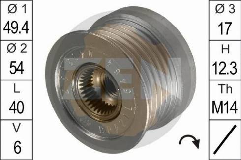 Messmer ZN5464 - Pulley, alternator, freewheel clutch autospares.lv