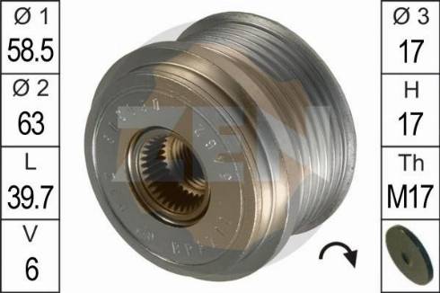 Messmer ZN5462 - Pulley, alternator, freewheel clutch autospares.lv