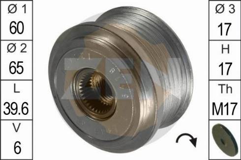 Messmer ZN5419 - Pulley, alternator, freewheel clutch autospares.lv