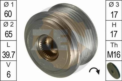 Messmer ZN5438 - Pulley, alternator, freewheel clutch autospares.lv