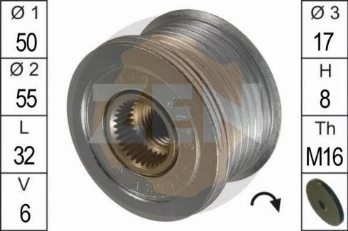 Messmer ZN5422 - Pulley, alternator, freewheel clutch autospares.lv