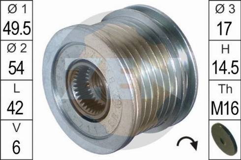 Messmer ZN5565 - Pulley, alternator, freewheel clutch autospares.lv