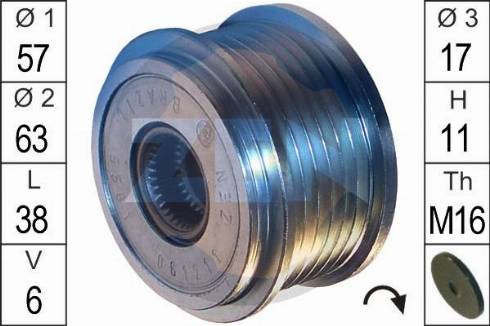 Messmer ZN5561 - Pulley, alternator, freewheel clutch autospares.lv