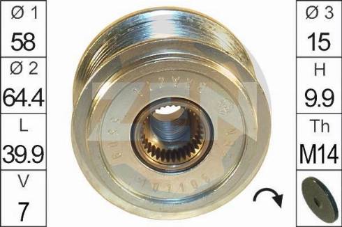 Messmer ZN5509 - Pulley, alternator, freewheel clutch autospares.lv