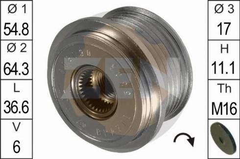 Messmer ZN5504 - Pulley, alternator, freewheel clutch autospares.lv