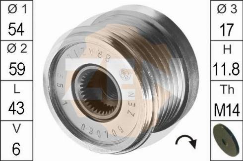 Messmer ZN5501 - Pulley, alternator, freewheel clutch autospares.lv