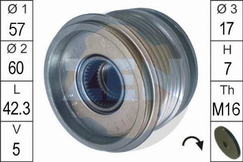 Messmer ZN5508 - Pulley, alternator, freewheel clutch autospares.lv