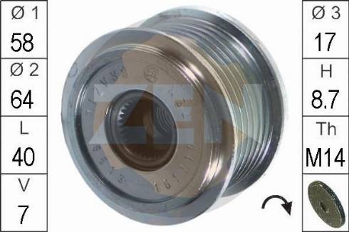 Messmer ZN5513 - Pulley, alternator, freewheel clutch autospares.lv