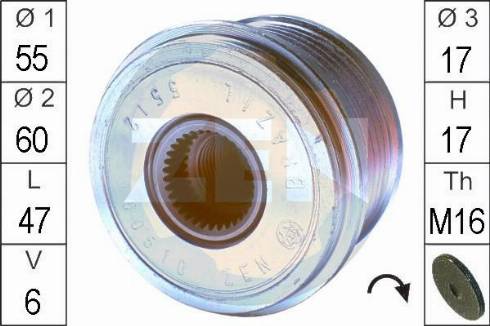 Messmer ZN5512 - Pulley, alternator, freewheel clutch autospares.lv