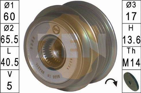 Messmer ZN5588 - Pulley, alternator, freewheel clutch autospares.lv